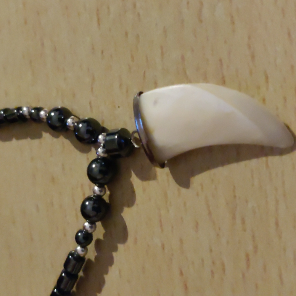 Shark Teeth Hematite Necklace